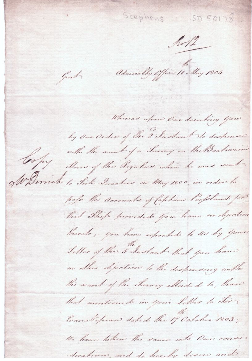 (Sir Philip, 1725-1809, Secretary of the Admiralty 1763-1795), Sir Thomas TROUBRIDGE (c. 1758-1807, Admiral) and Sir Harry Burrard NEALE (1765-1840, Admiral) — Sophie Dupré Autographs