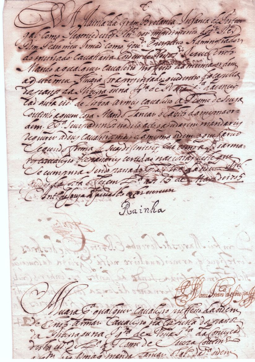 (1638-1705, Queen of Charles II and Regent of Portugal) — Sophie Dupré Autographs