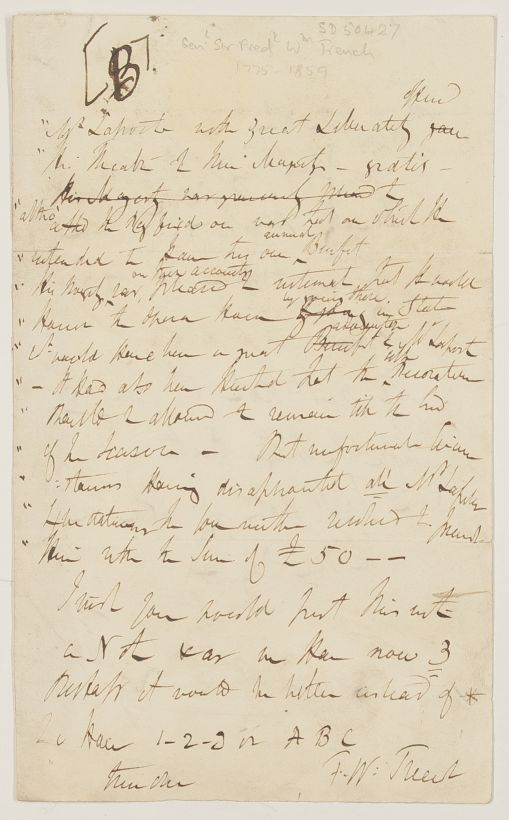 (Sir Frederick William, 1775-1859, M.P. and General) — Sophie Dupré Autographs