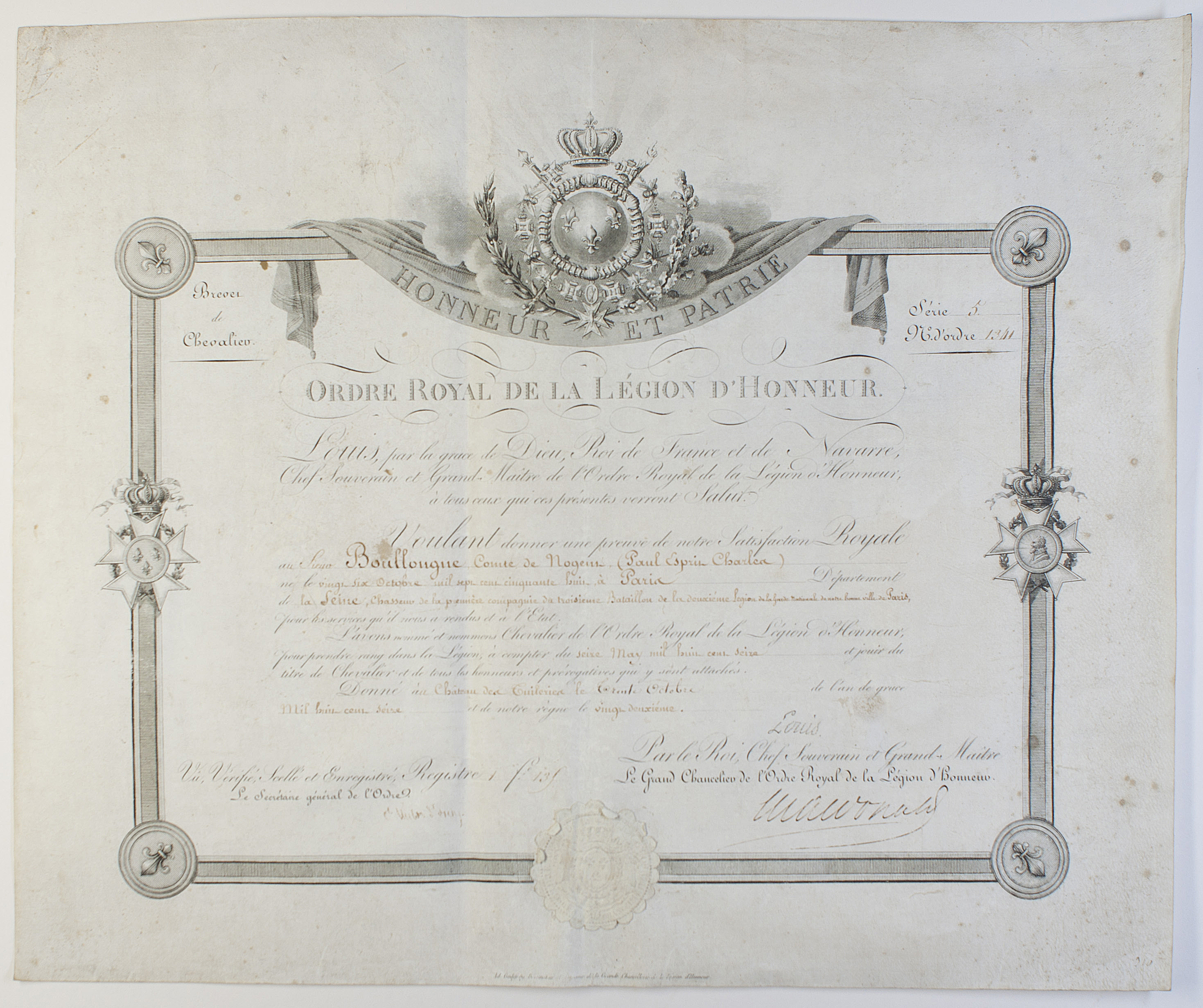 (1755-1824, King of France) — Sophie Dupré Autographs