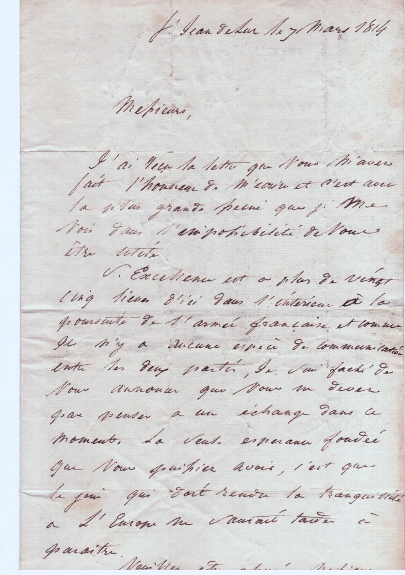 (Robert, d. 1836, Lieutenant at Trafalgar, Commander, R.N.  (1812) in the Peninsular War) — Sophie Dupré Autographs