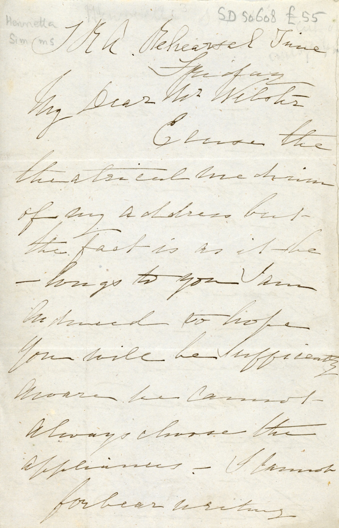 (Henrietta, Actress) — Sophie Dupré Autographs