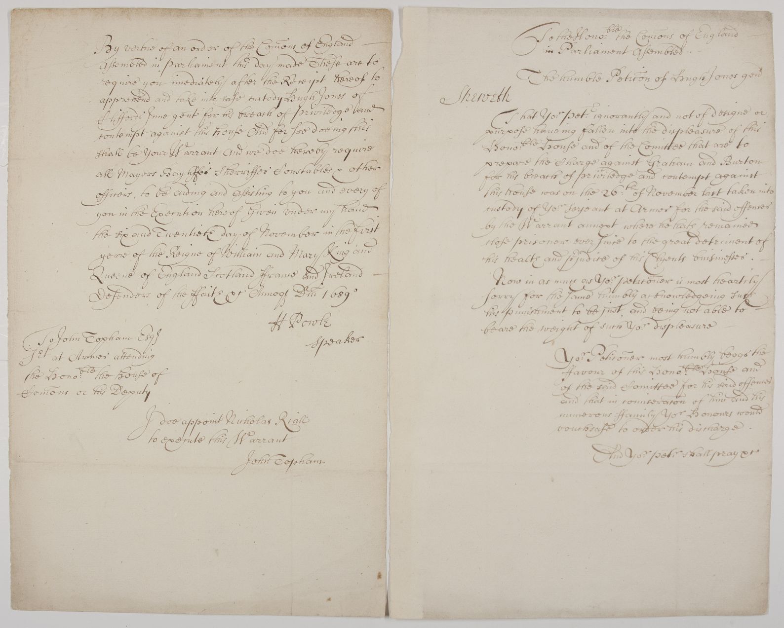(Hugh, Barrister of Clifford's Inn) — Sophie Dupré Autographs