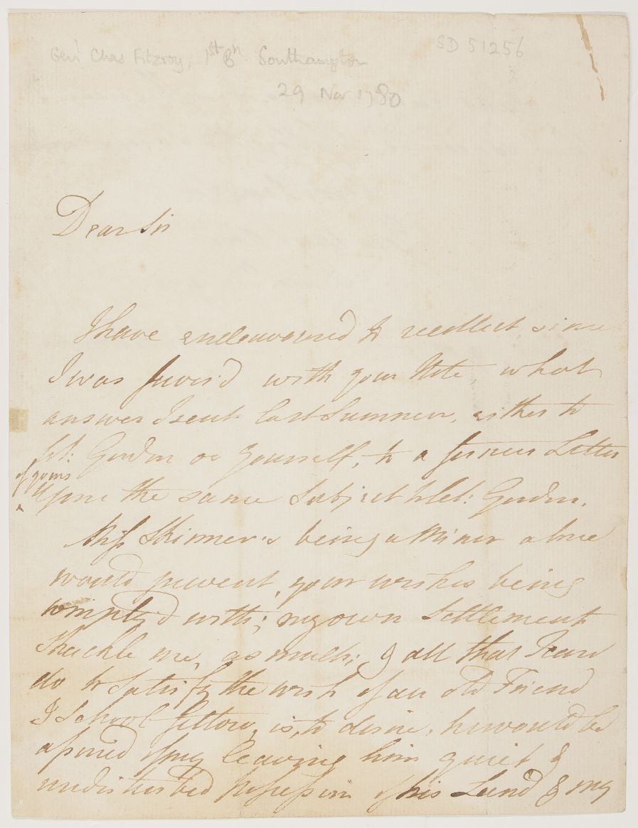 (Charles Fitzroy, M.P., 1737-1797, from 1780 1st Baron, General & Politician) — Sophie Dupré Autographs
