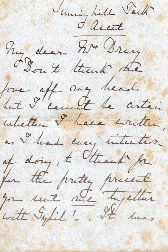(Lady Katharine, née Egerton, daughter in law of the 1st Earl of Leicester, lady-in-waiting to the Duchess of Teck and to Queen Mary) and her daughter SYBIL — Sophie Dupré Autographs