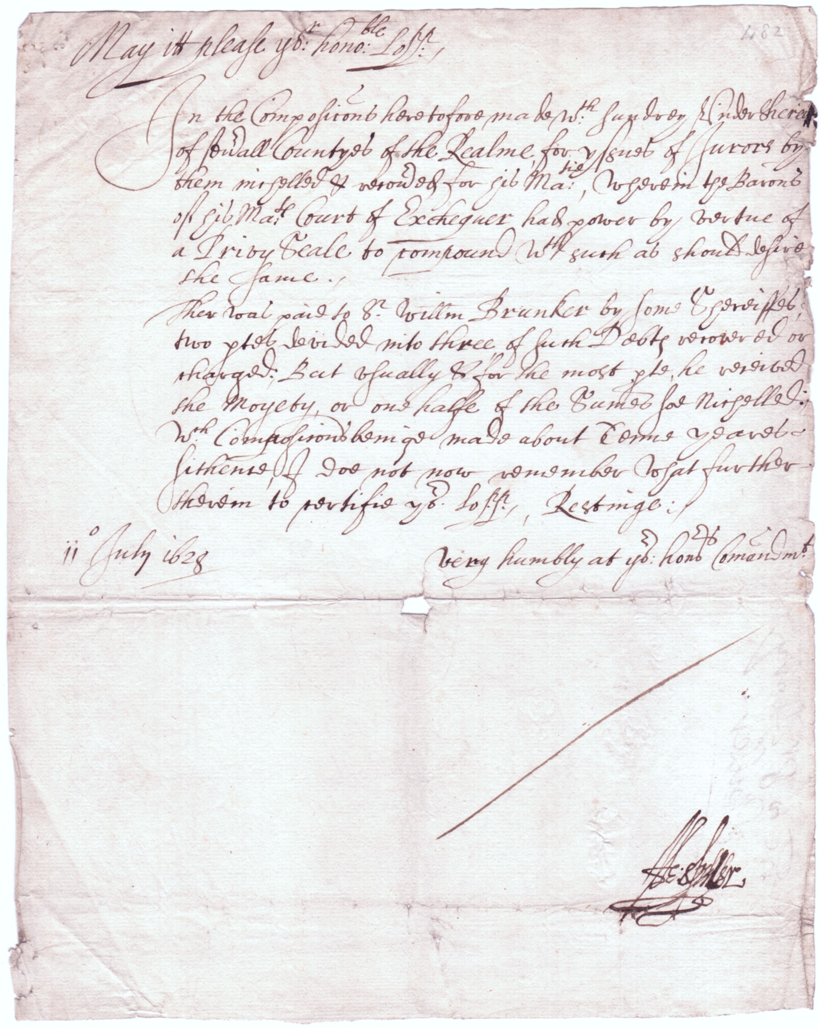(Sir Henry, Knighted by the King at Whitehall, 20th July 1618) — Sophie Dupré Autographs
