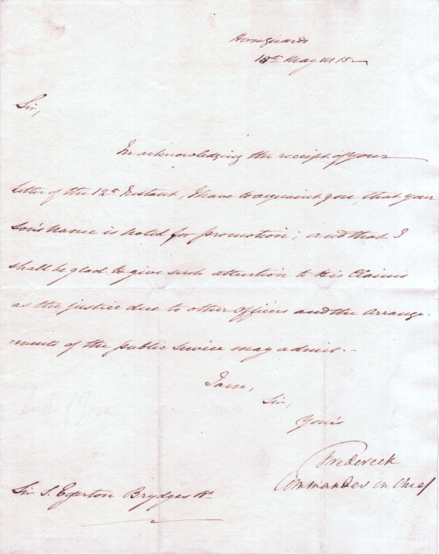 (Duke of York & Albany, 1763-1827, 2nd Son of George III, Commander in Chief of the Army, 'The Grand Old Duke of York') — Sophie Dupré Autographs