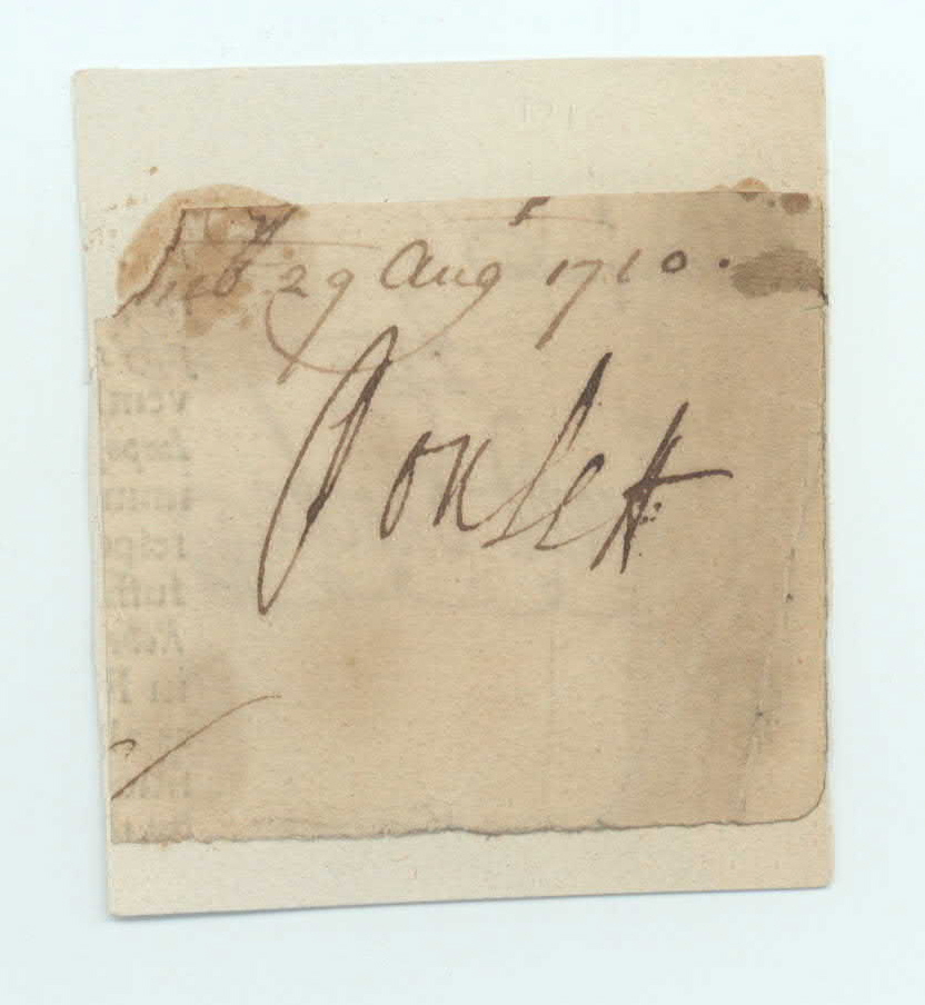 (Sir John, 1663-1743, 4th Baron and 1st Earl, 1st Lord of the Treasury 1710-1711) — Sophie Dupré Autographs