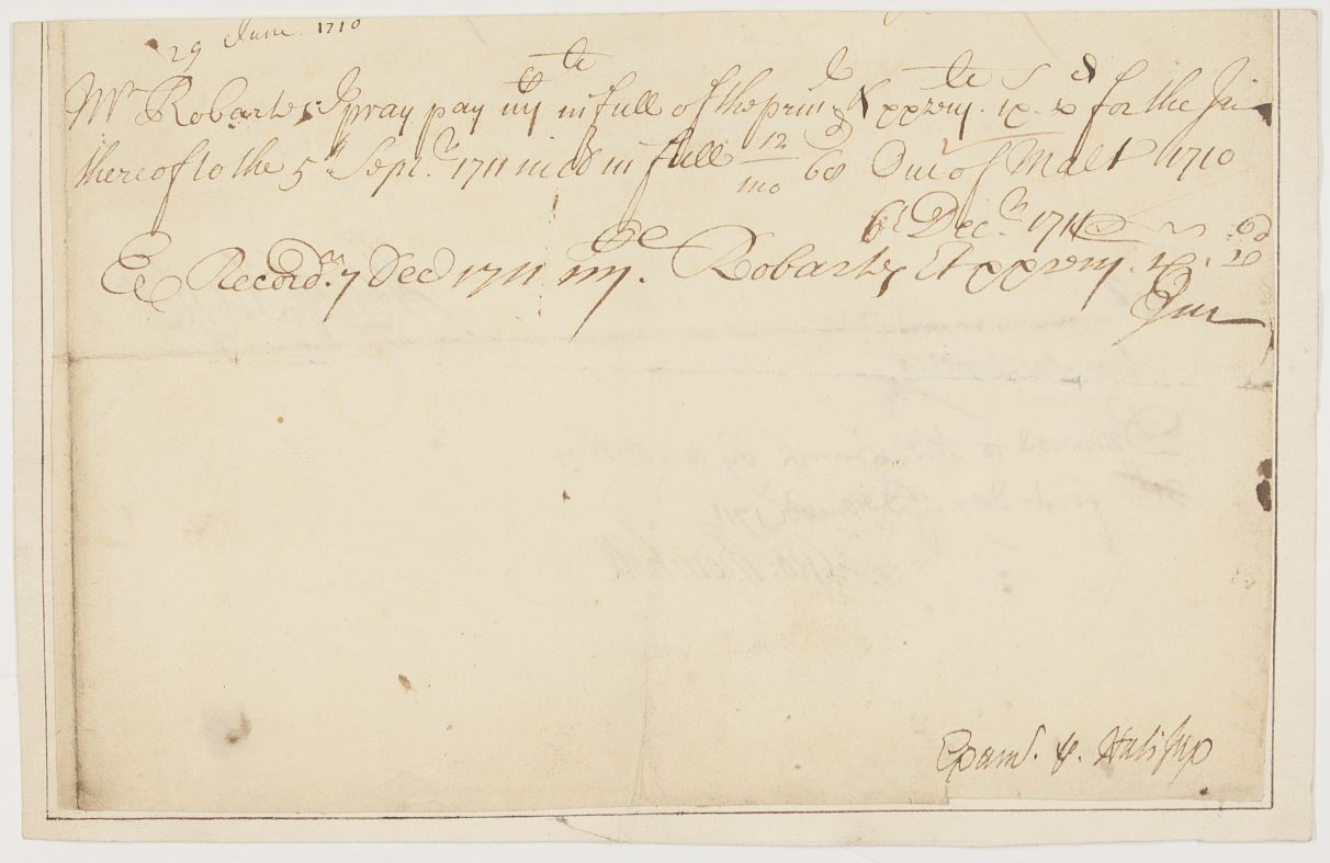 (Hon. Russell, Teller of the Exchequer 1710-1714) and Charles MONTAGU (1st Earl of Halifax, 1661-1715, Auditor of the Exchequer) — Sophie Dupré Autographs