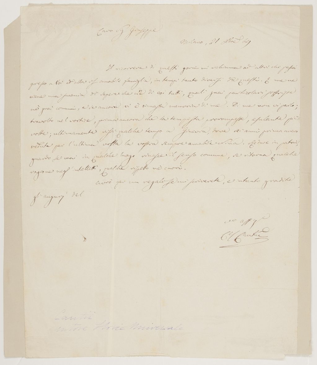 (Cesare, 1807-1895, Italian Historian and Poet) — Sophie Dupré Autographs