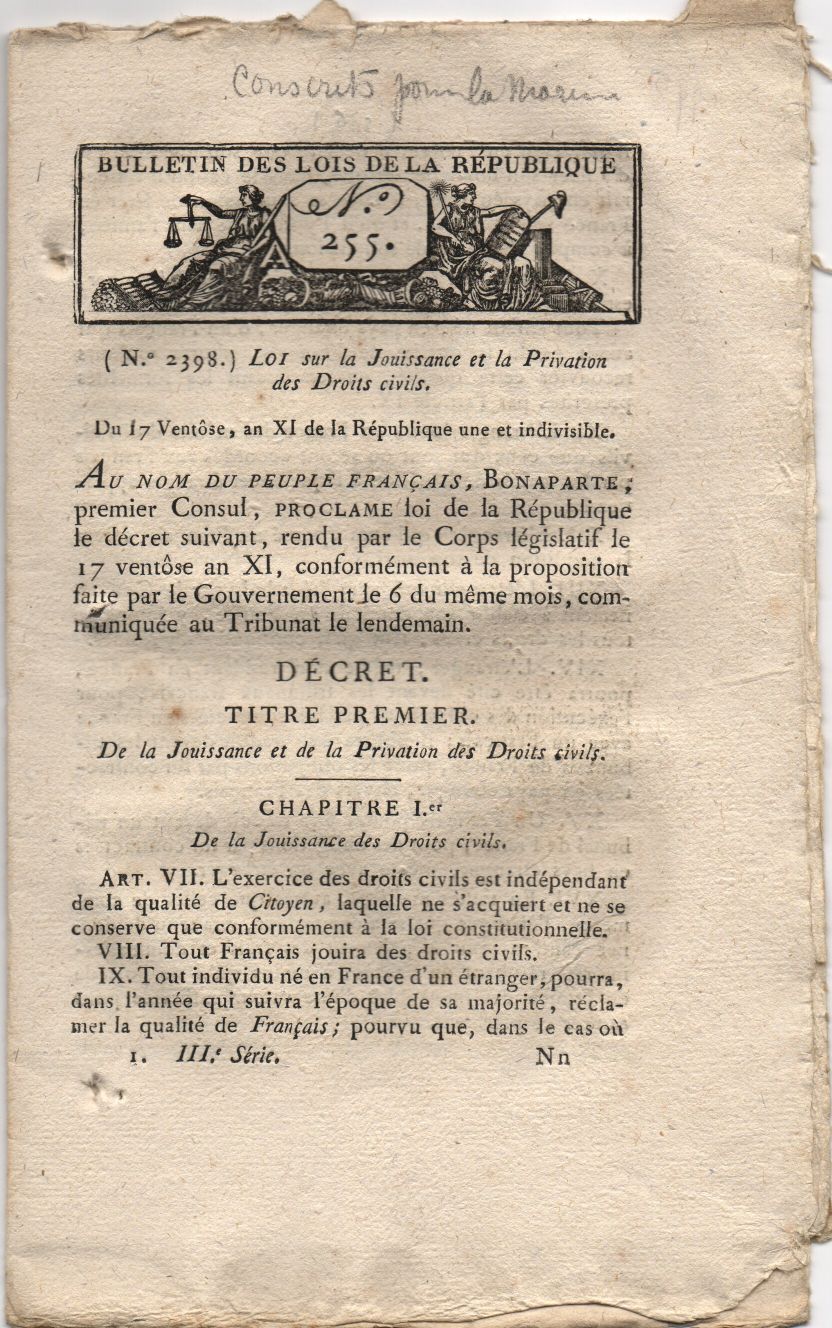 (Bonaparte, 1769-1821, 1st Consul 1799-1804, Emperor of the French)] — Sophie Dupré Autographs