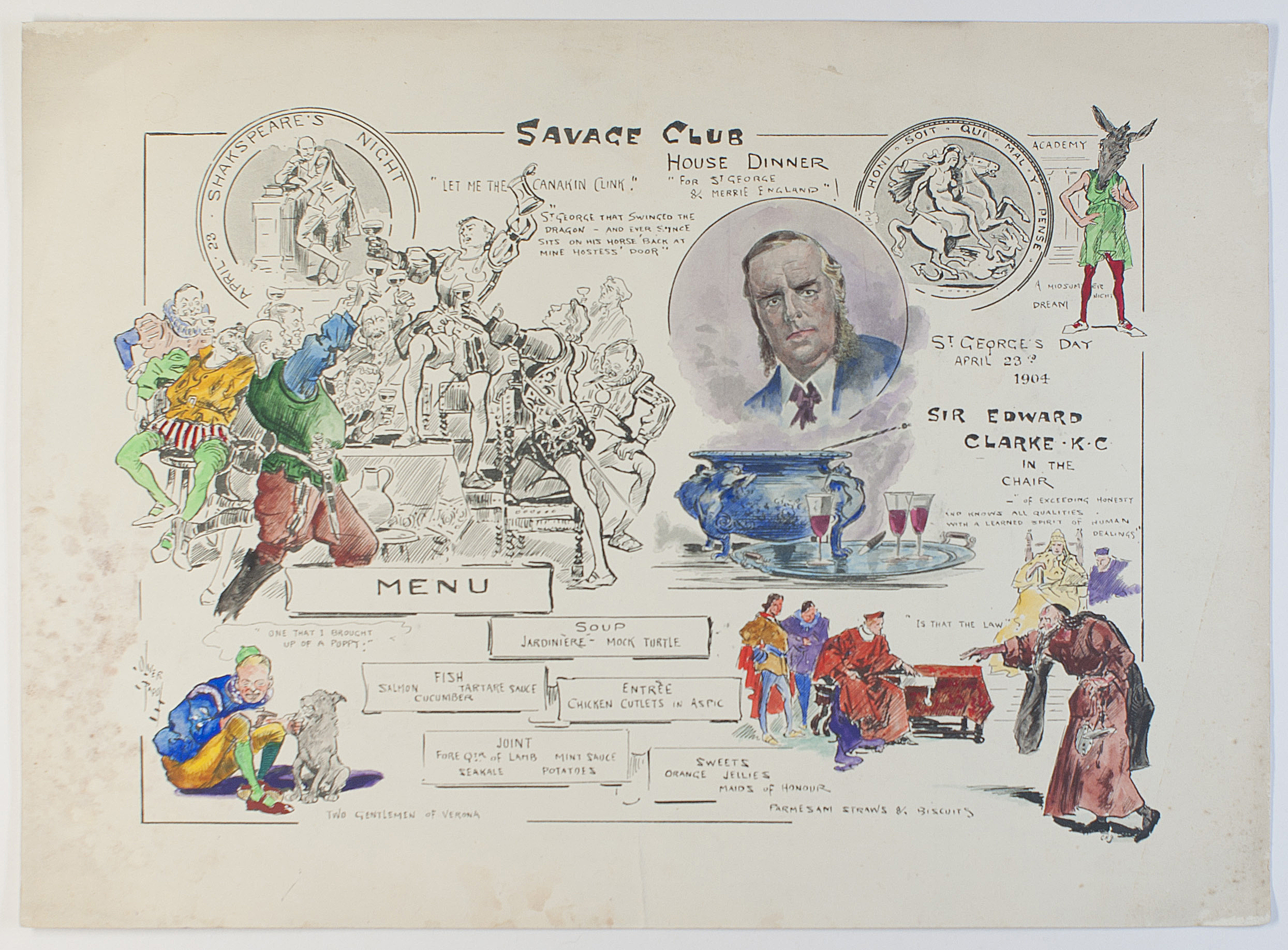 (Sir Edward Clarke, 1841-1931, K.C., M.P., in the Chair)] — Sophie Dupré Autographs