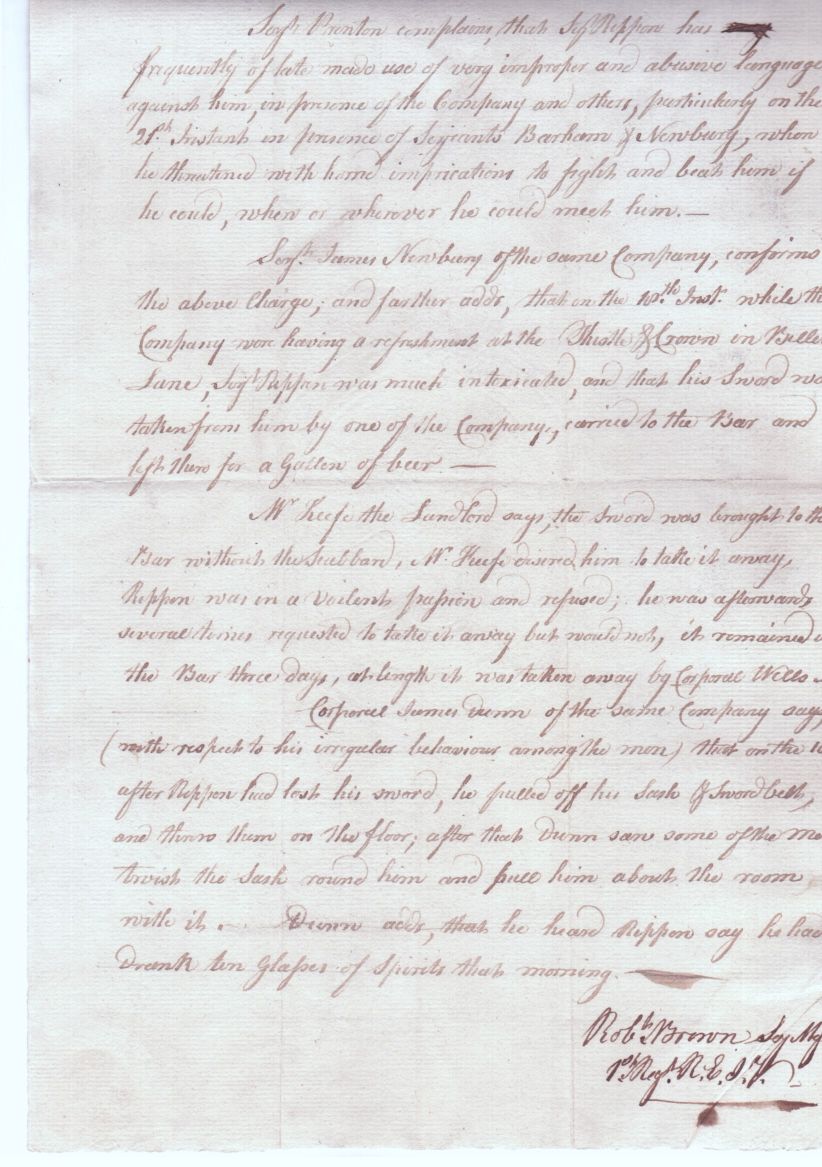 (Robert, Sergeant Major, 1st Regiment R.E.I.V.) — Sophie Dupré Autographs