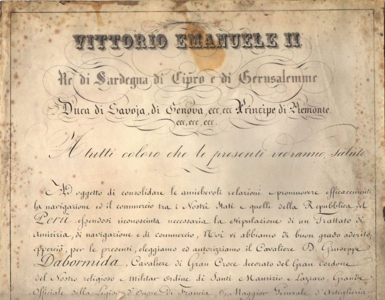 (1820-1878, first King of Italy) & Camillo CAVOUR (1810-1861, Prime Minister of Piedmont, President of the Council of Ministers and the architect of Italian unity) — Sophie Dupré Autographs