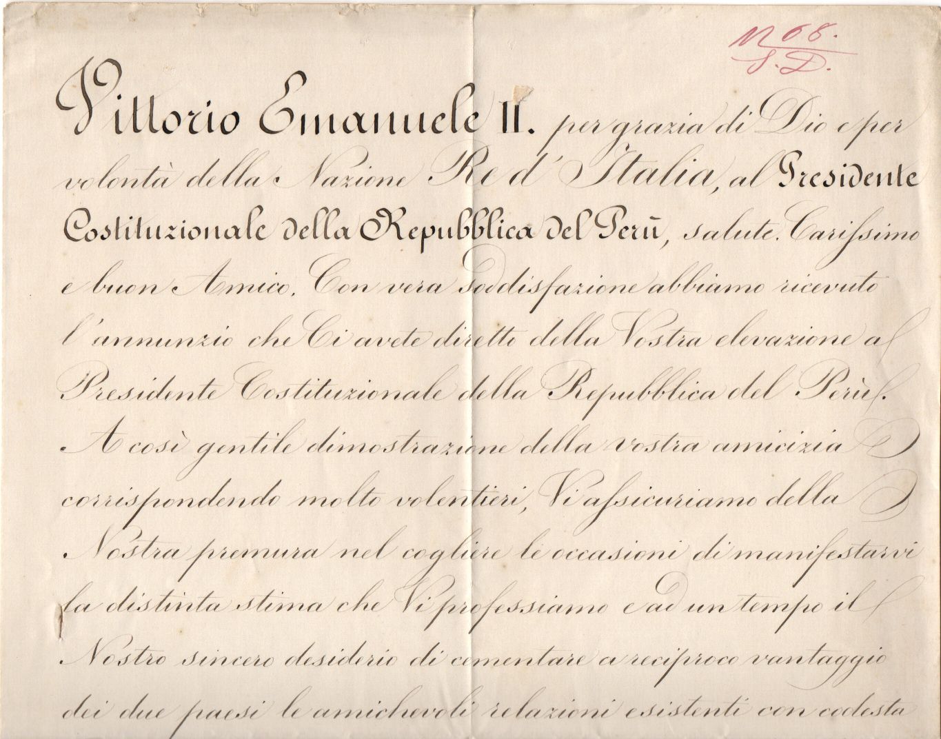(1820-1878, first King of Italy) — Sophie Dupré Autographs