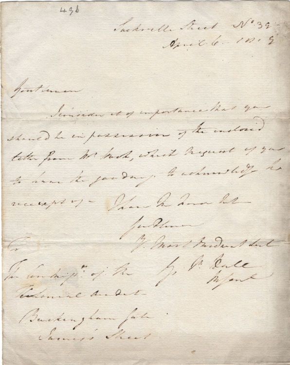 (Gage John, Major-General, Commander of the forces at Mauritius, 1817-1819 and Acting Governor, d. 1854) — Sophie Dupré Autographs