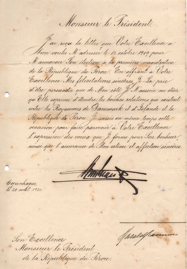 (1870-1947, from 1912 King of Denmark) — Sophie Dupré Autographs