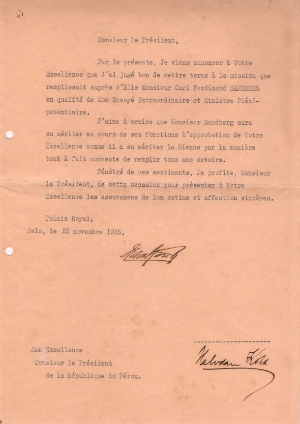 (1872-1957, from 1905 King of Norway) — Sophie Dupré Autographs