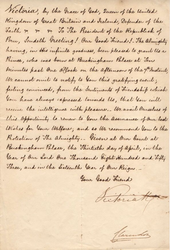 (1819-1901, from 1837 Queen of Great Britain) — Sophie Dupré Autographs