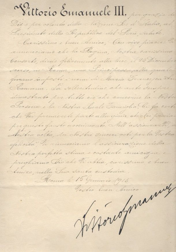 (1869-1947, King of Italy 1900-1946) — Sophie Dupré Autographs