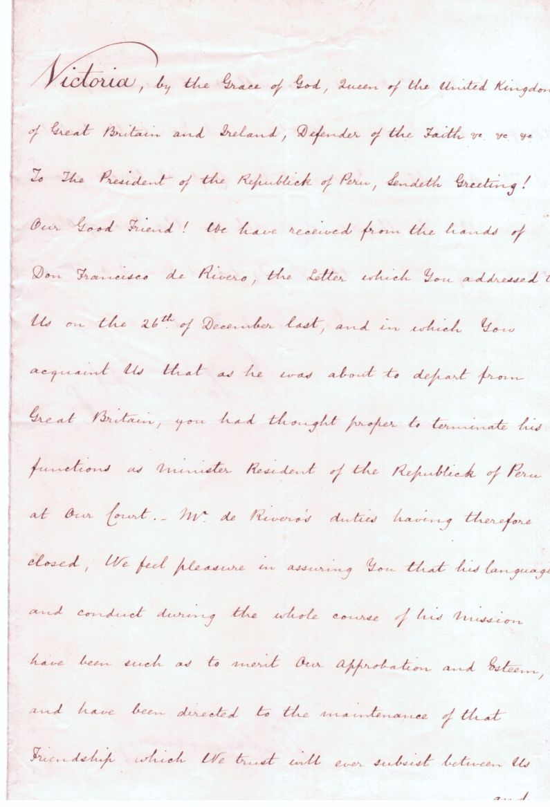 (1819-1901, from 1837 Queen of Great Britain) — Sophie Dupré Autographs