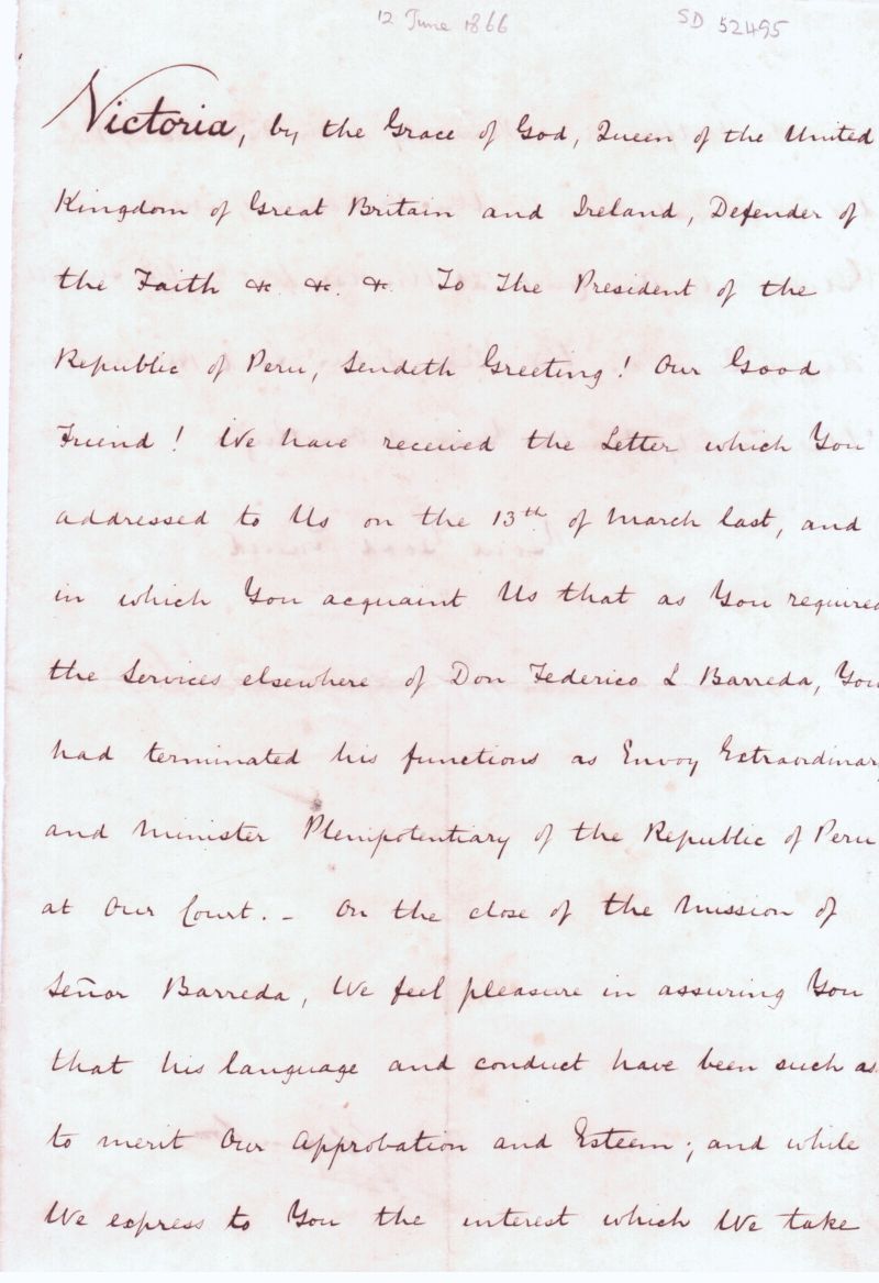 (1819-1901, from 1837 Queen of Great Britain) — Sophie Dupré Autographs