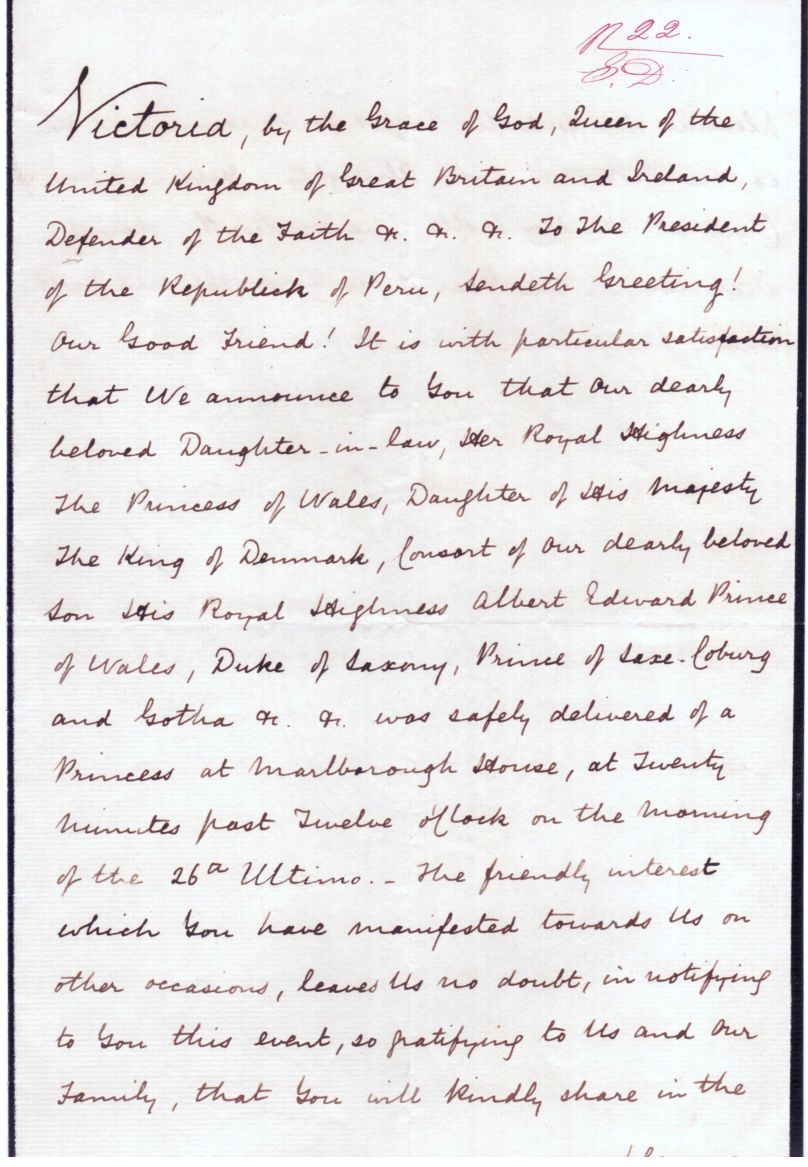 (1819-1901, from 1837 Queen of Great Britain) — Sophie Dupré Autographs