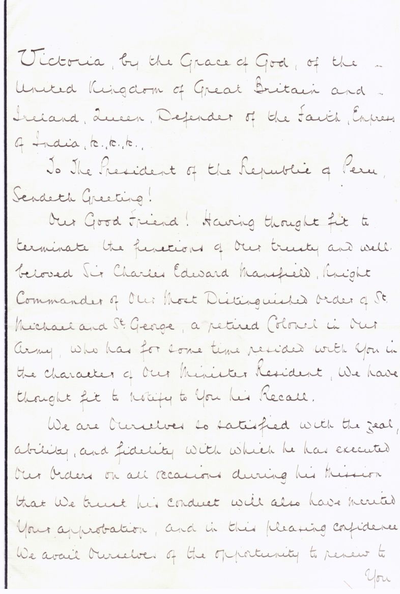 (1819-1901, from 1837 Queen of Great Britain) — Sophie Dupré Autographs