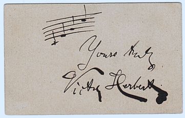 (Victor, 1859-1924, Irish-born American Cellist and Composer of Operettas) — Sophie Dupré Autographs