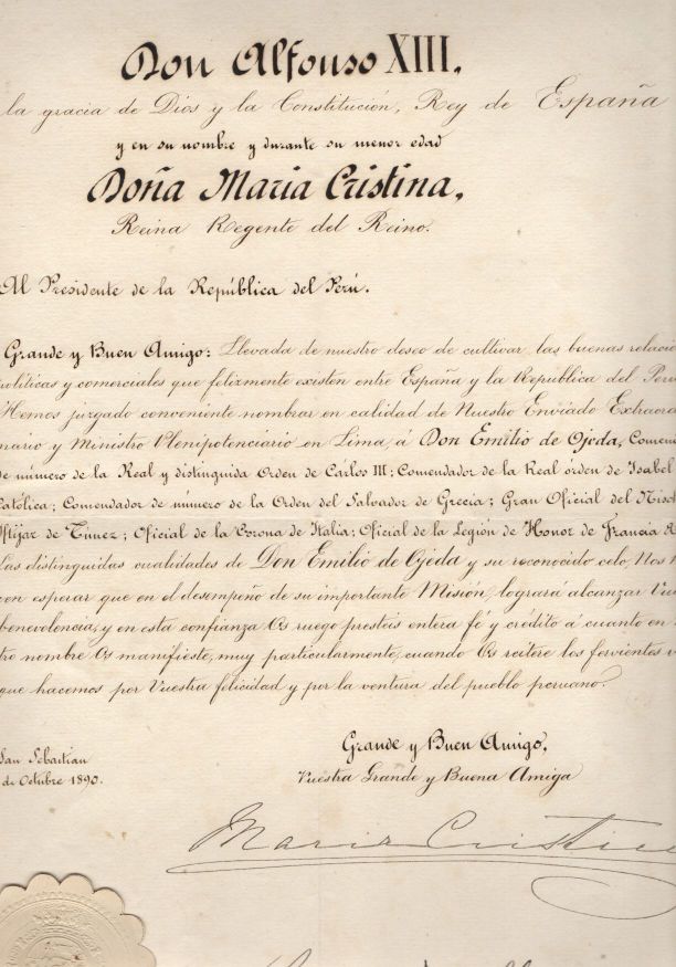 (1858-1929, née Archduchess of Austria, second wife of Alfonso XII and mother of Alfonso XIII, Queen Regent 1885-1902) — Sophie Dupré Autographs