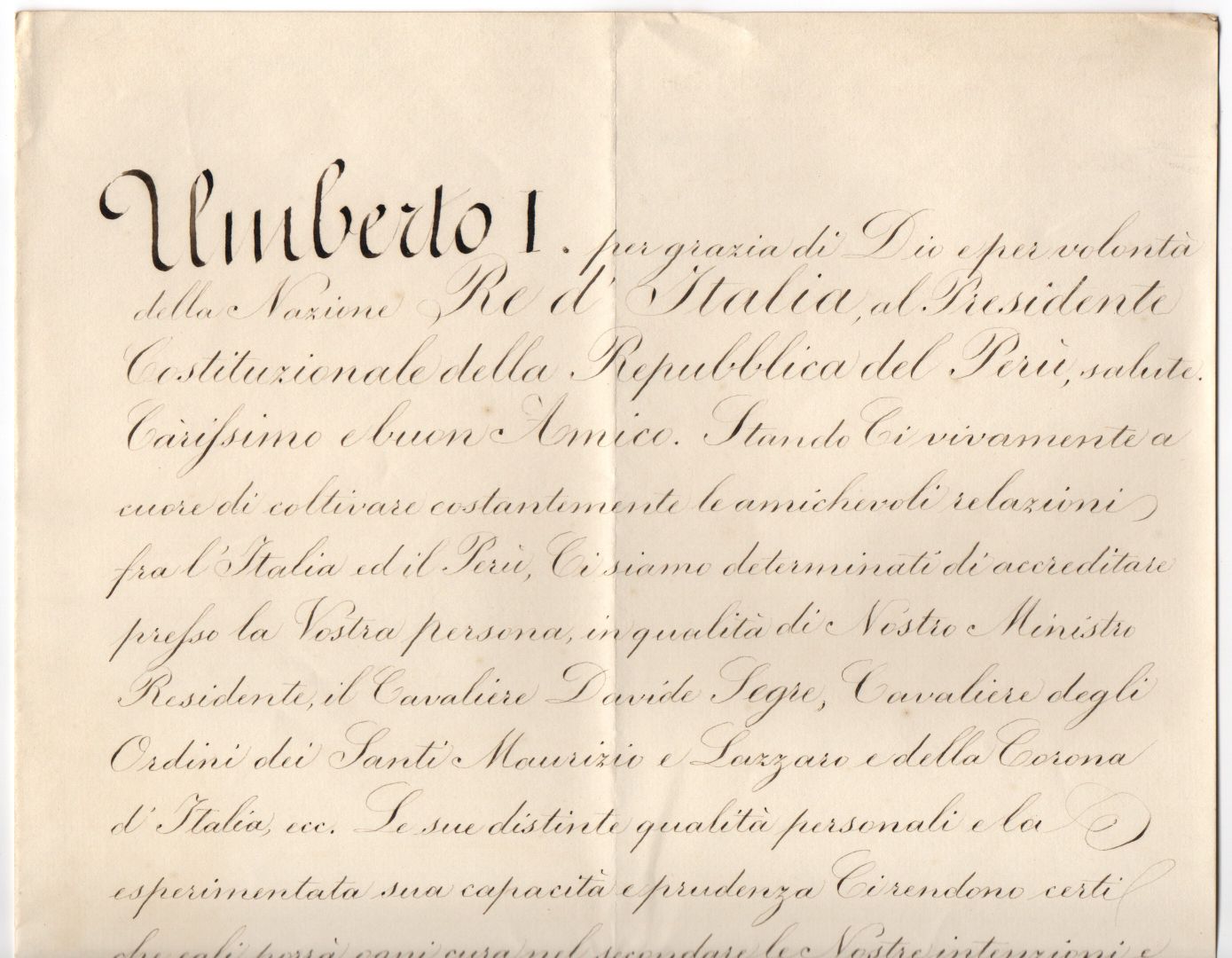 (1844-1900, from 1878 King of Italy) — Sophie Dupré Autographs