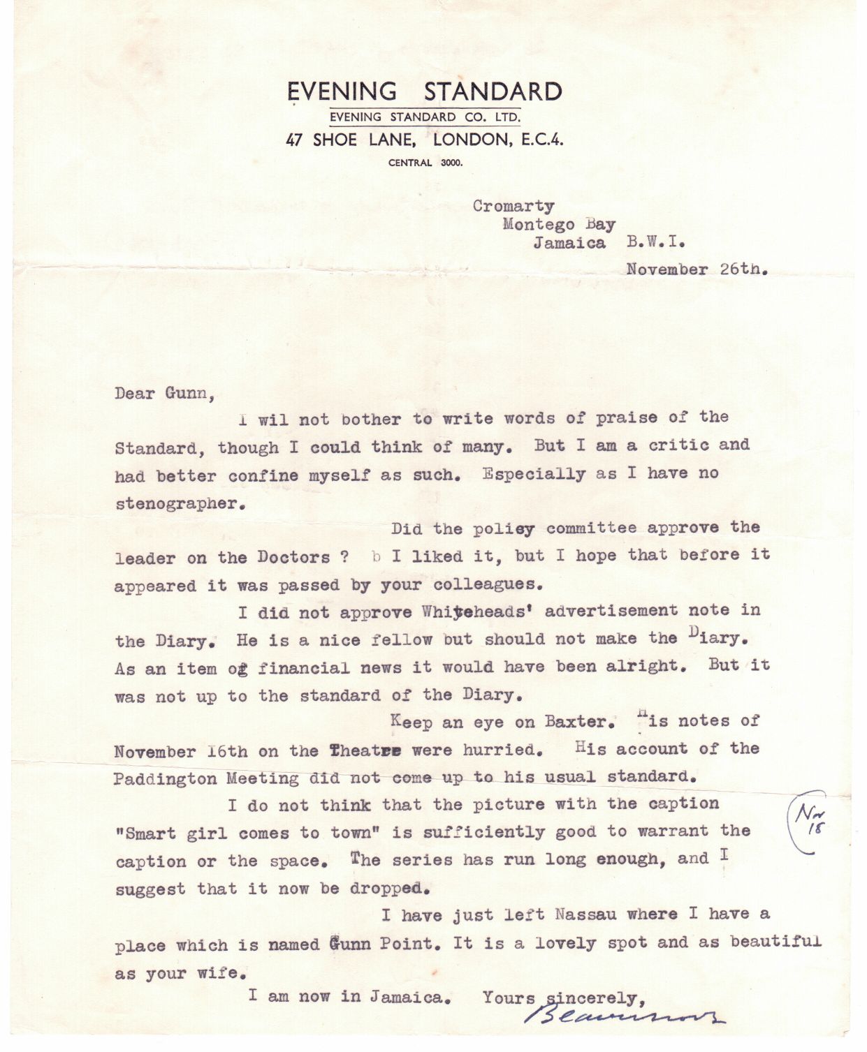 (Max Aitken, 1879-1964, Newspaper Proprietor & Statesman, from 1917 1st Baron) — Sophie Dupré Autographs