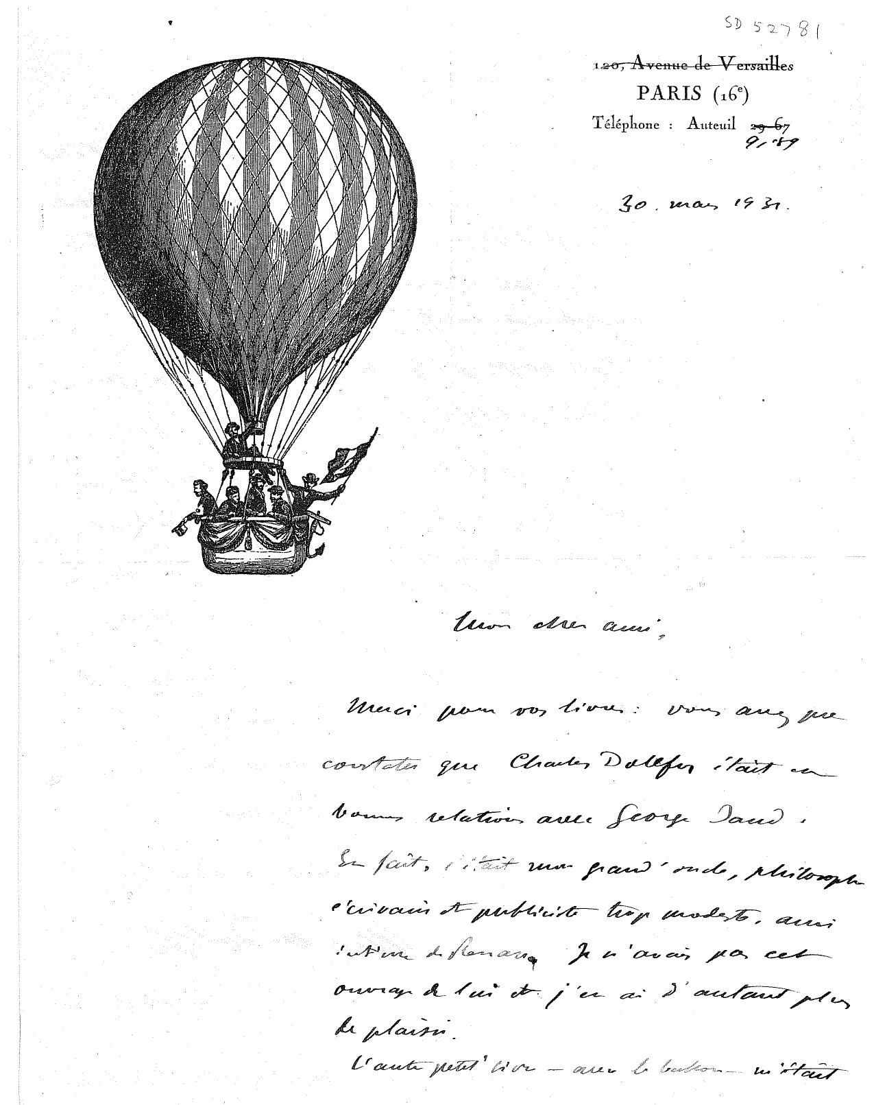 (Charles, 1893-1981, Balloonist, the first Frenchman to cross the Atlantic both ways) — Sophie Dupré Autographs