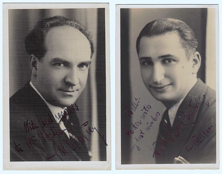 (Marjan, 1898-1970, Polish-born Pianist) and Walter LAUDAUER (1896-1983, German-born Pianist, Variety Double Act) — Sophie Dupré Autographs