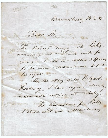 (Franz Wilhelm, 1819-1885, German composer of 'When the Swallows Homeward Fly') — Sophie Dupré Autographs