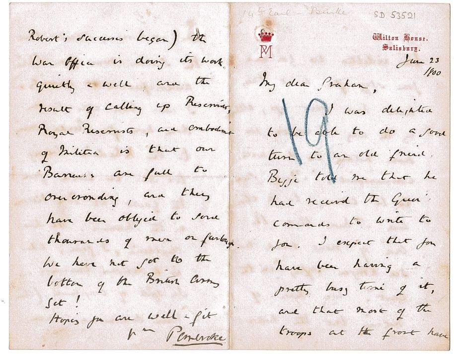 (Sidney Herbert, 1853-1914, M.P. and Cabinet Minister, 14th Earl) — Sophie Dupré Autographs