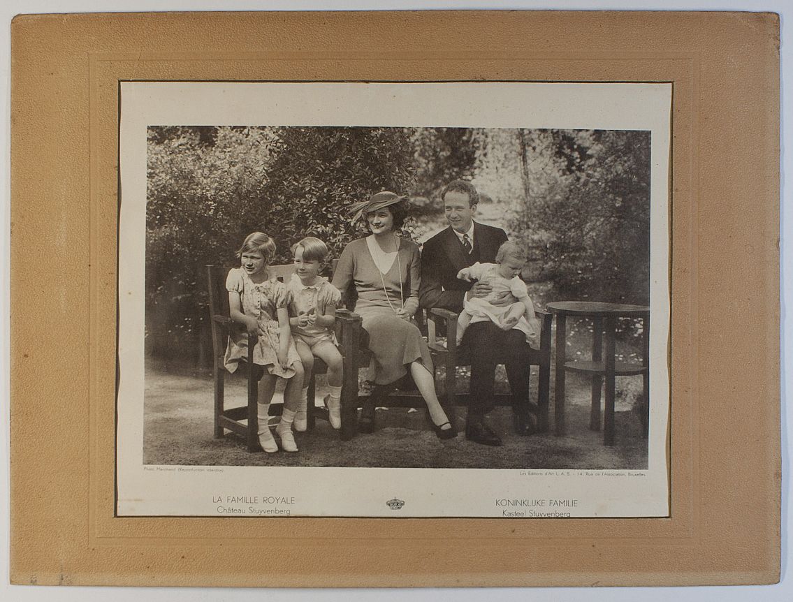 (1901-1983, King of the Belgians 1934-1951, his first wife ASTRID (1905-1935, niece of Gustav V of Sweden), and their children JOSÉPHINE-CHARLOTTE (b. 1927, married, 1953, Jean, Grand Duke of Luxembourg), BAUDOUIN I (1930-1993, from 1951 King on his father's abdication) and ALBERT II (b. 1934, Prince of Liège, King from 1993)] — Sophie Dupré Autographs