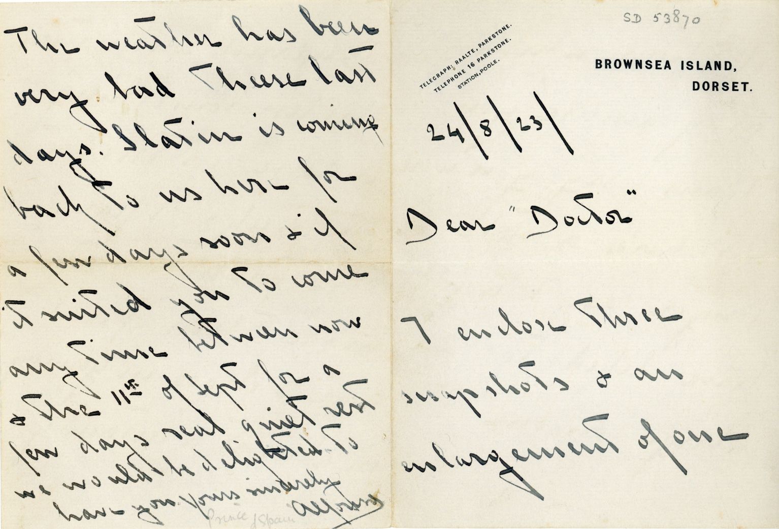 (Prince, 1886-1975, 5th Duke of Galliera, Grandson of Isabel II of Spain and Great-Grandson of Louis Philippe I of France) — Sophie Dupré Autographs