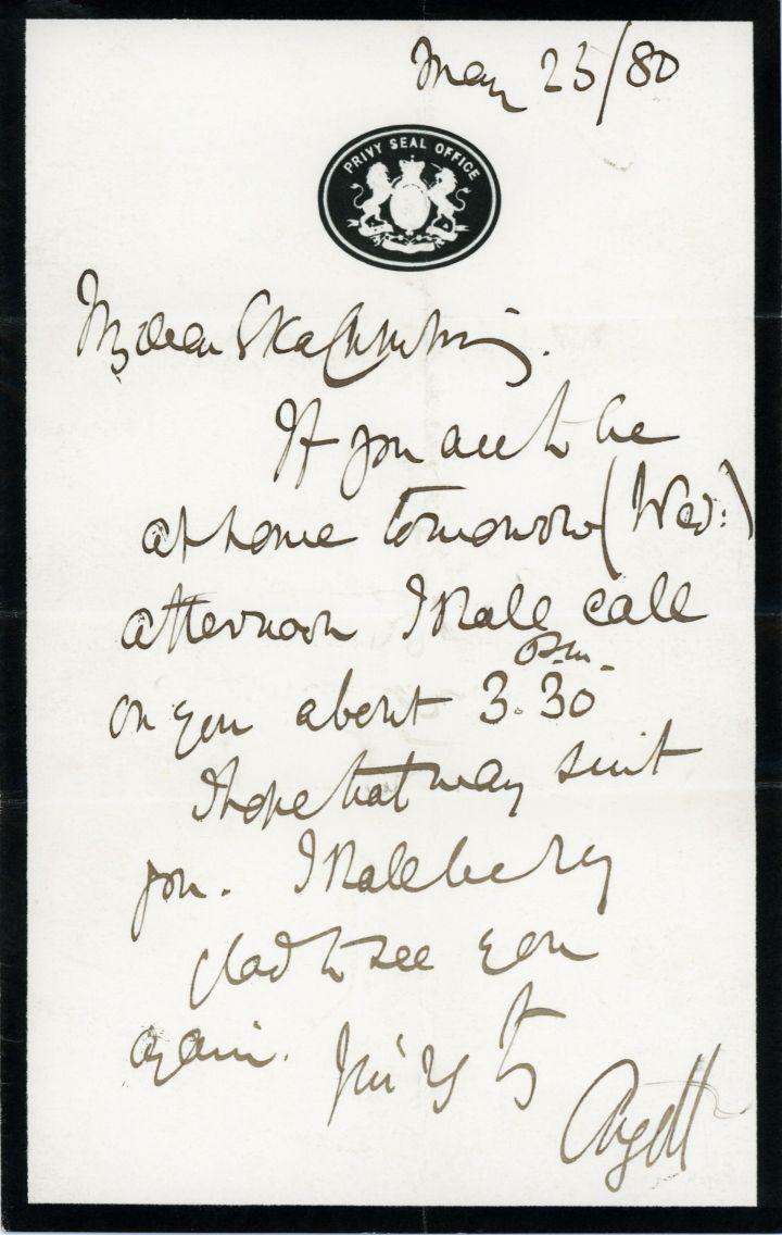 (John Campbell, K.G., 1845-1914, 9th Duke, Governor-General of Canada, son-in-law of Queen Victoria) — Sophie Dupré Autographs