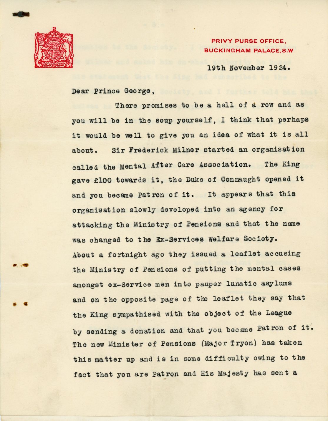 (Duke of Kent, 1902-1942, Son of George V, Uncle of Elizabeth II)] — Sophie Dupré Autographs