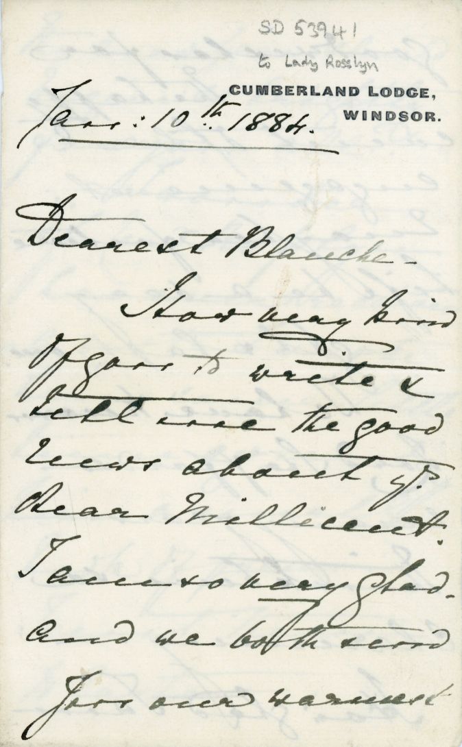 (Augusta Victoria, 1846-1923, wife, 1866, of Prince Christian of Schleswig-Holstein, Princess, 3rd Daughter of Queen Victoria, founder of the Princess Christian Nursing Home) — Sophie Dupré Autographs