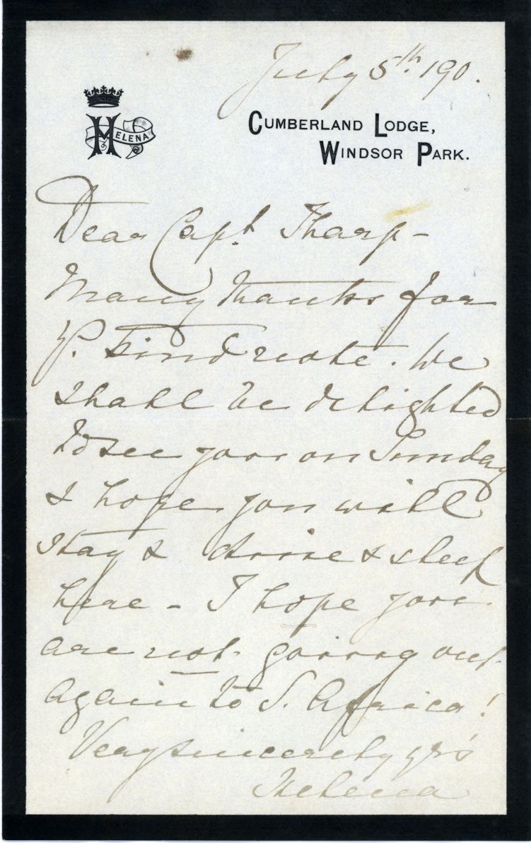 (Augusta Victoria, 1846-1923, wife, 1866, of Prince Christian of Schleswig-Holstein, Princess, 3rd Daughter of Queen Victoria, founder of the Princess Christian Nursing Home) — Sophie Dupré Autographs