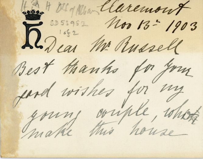 (Princess of Waldeck, 1861-1922, wife of Leopold, 1853-1884, 1st Duke of Albany, son of Queen Victoria)] — Sophie Dupré Autographs