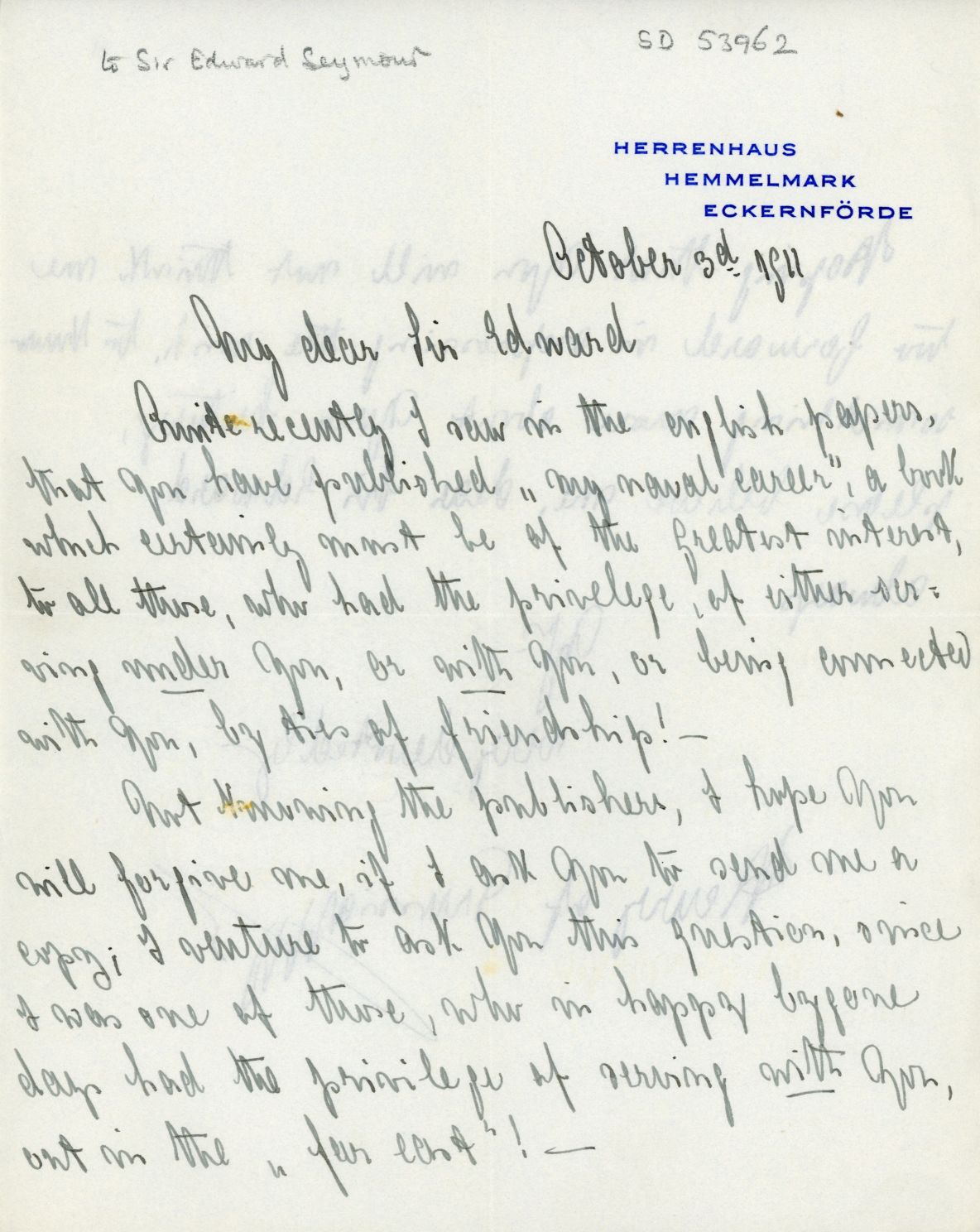 (of Prussia, 1862-1929, Grand Admiral of the Imperial Navy, Son of Friedrich III and Victoria, Empress Frederick) — Sophie Dupré Autographs