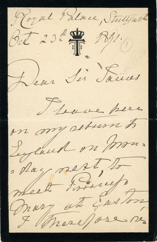 (1st Duke of Teck, 1837-1900, father of Queen Mary) — Sophie Dupré Autographs
