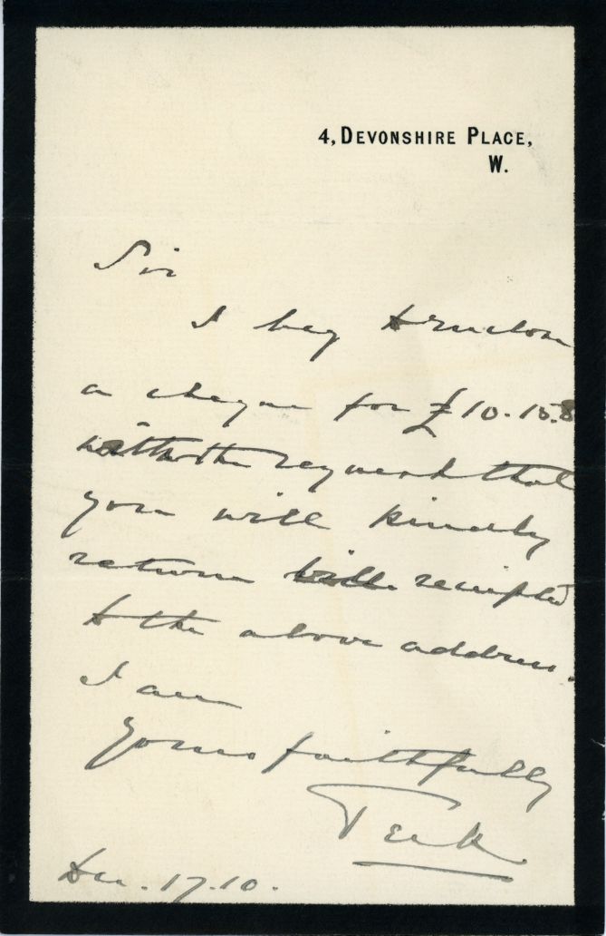 (Adolphus, 1st Marquess, 1868-1927, Brother of Queen Mary, from 1900 2nd Duke of Teck, from 1917 1st Marquess) — Sophie Dupré Autographs