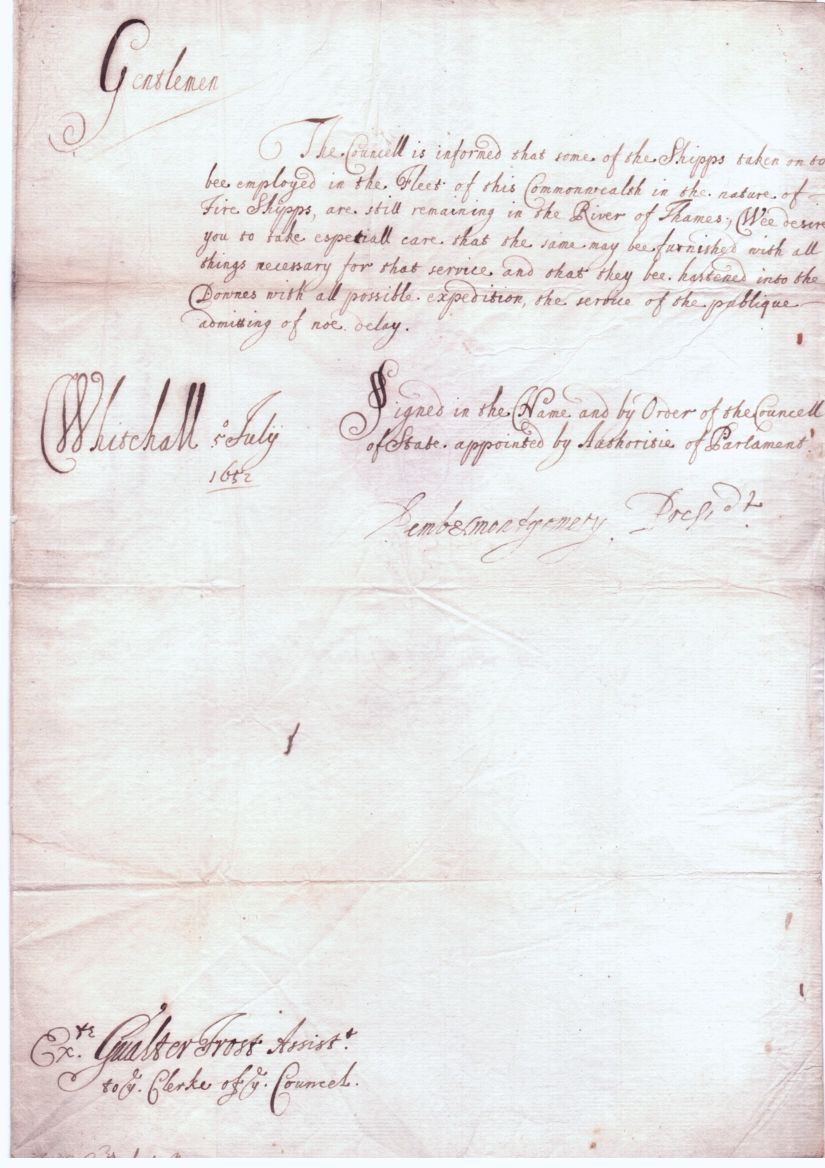 (Philip Herbert, 1619-1669, M.P. for Berkshire, President of the Council of State, June-July 1652, from 1650 5th Earl) — Sophie Dupré Autographs