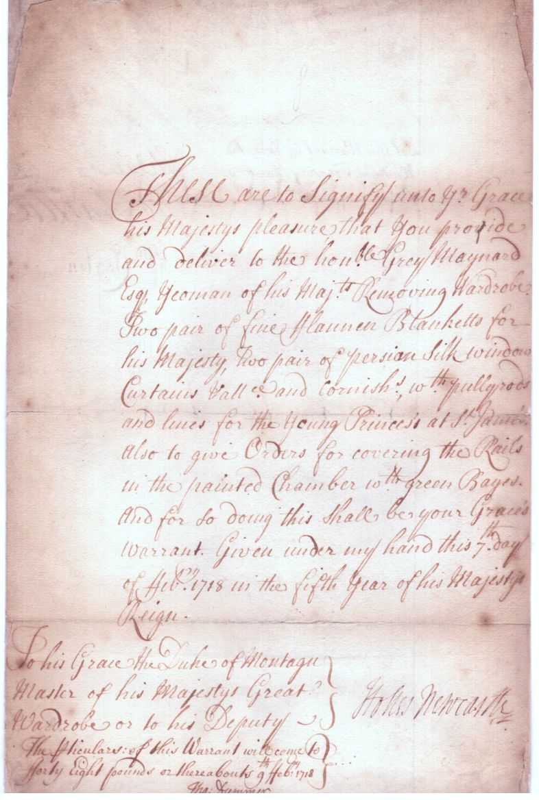 (John Holles, 1662-1711, from 1694 1st Duke, from 1705 Lord Privy Seal) — Sophie Dupré Autographs