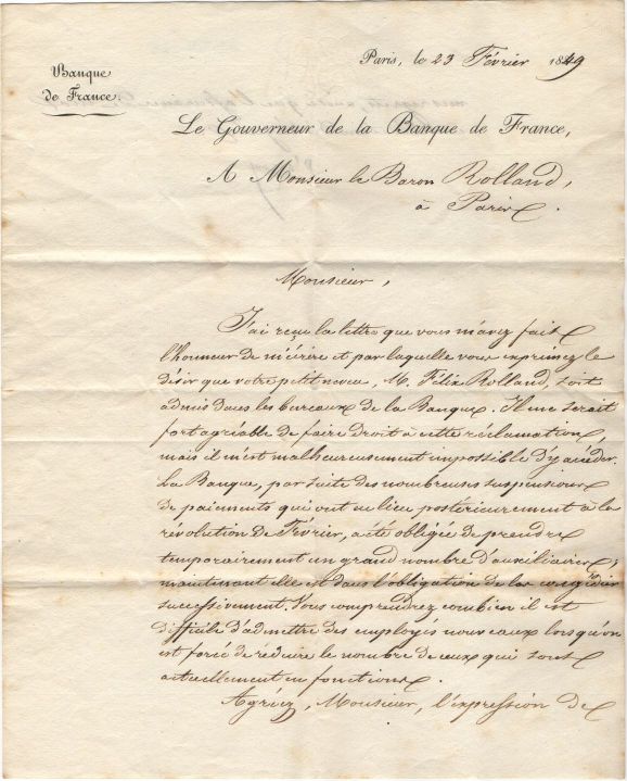 (Antoine Maurice Apollinaire, 1782-1858, Comte d'Argout, Minister, Governor of the Banque de France, 1834-1836 and 1836-1857) — Sophie Dupré Autographs