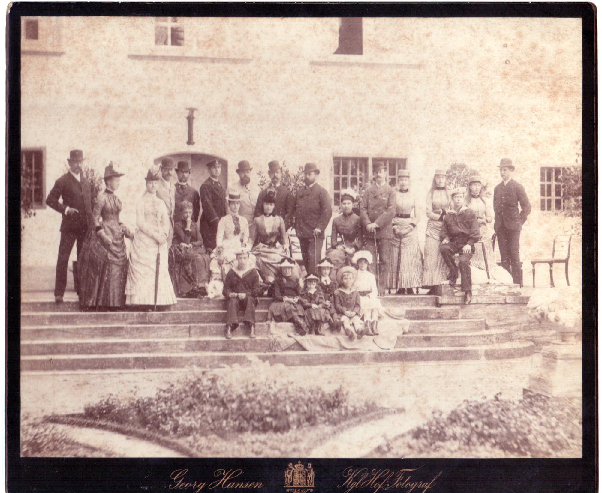 (1818-1906, King of Denmark) and his wife LOUISE  (1817-1898) with their children FREDERIK VIII (1843-1912, King of Denmark), ALEXANDRA (1844-1925, Princess of Wales, Queen of Edward VII), MARIA FEODOROVNA (1847-1928, Empress), GEORGE I of Greece, (1845-1913, assassinated), and VALDEMAR (1858-1939, Admiral), spouses including EDWARD (VII, 1841-1910, Prince of Wales), ALEXANDER III (1845-1894, Tsar), and Princess MARIE (of Orléans, 1865-1909), with many grandchildren, including Princess MAUD (1869-1938, Queen of Haakon VII), and NICHOLAS (II, 1868-1918, Tsar, assassinated after the revolution)] — Sophie Dupré Autographs